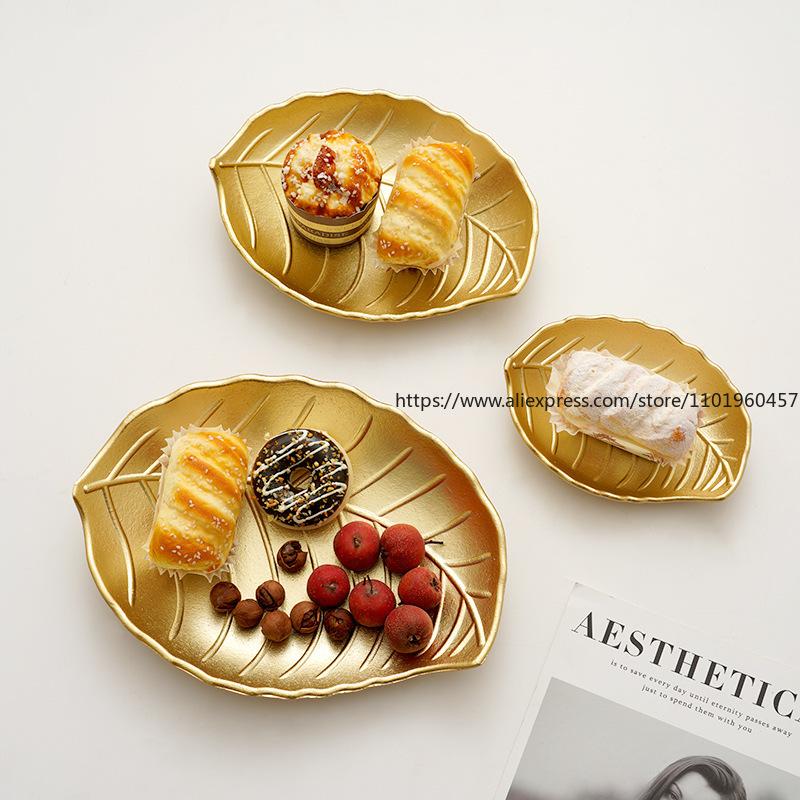 INS Simple Nordic Snack Candy Tray Living Room Home Dining Table Storage Tray Creative Gold Tray Decorative Ornament