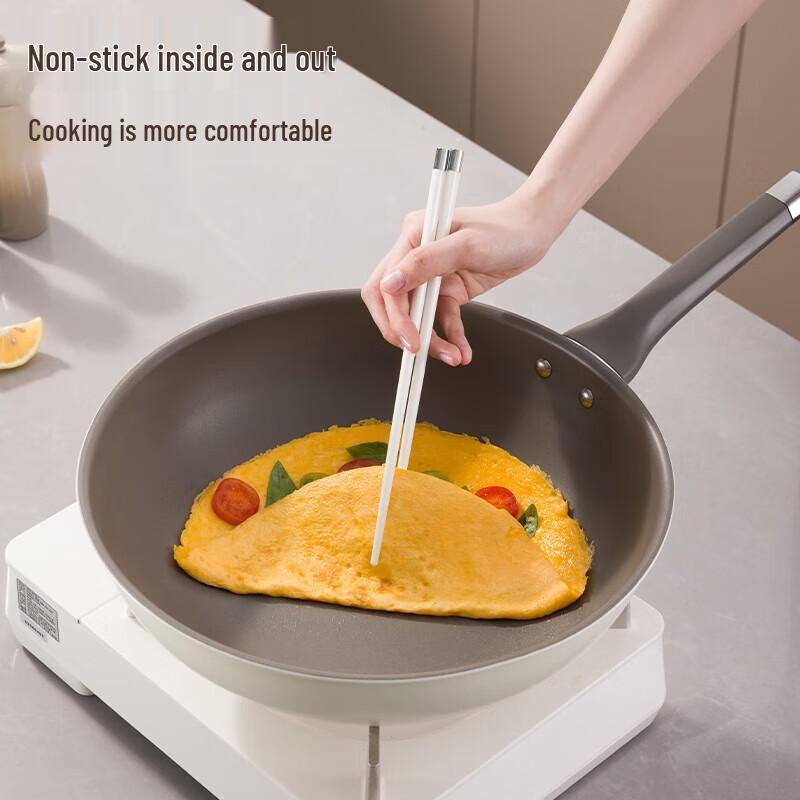 COOKER KING 32cm Non-Stick Flat Bottom Wok