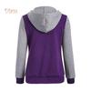 VANA WOMEN's WEAR Winter Color Block Long Sleeve Jacket Button Hooded Drawstring Coat