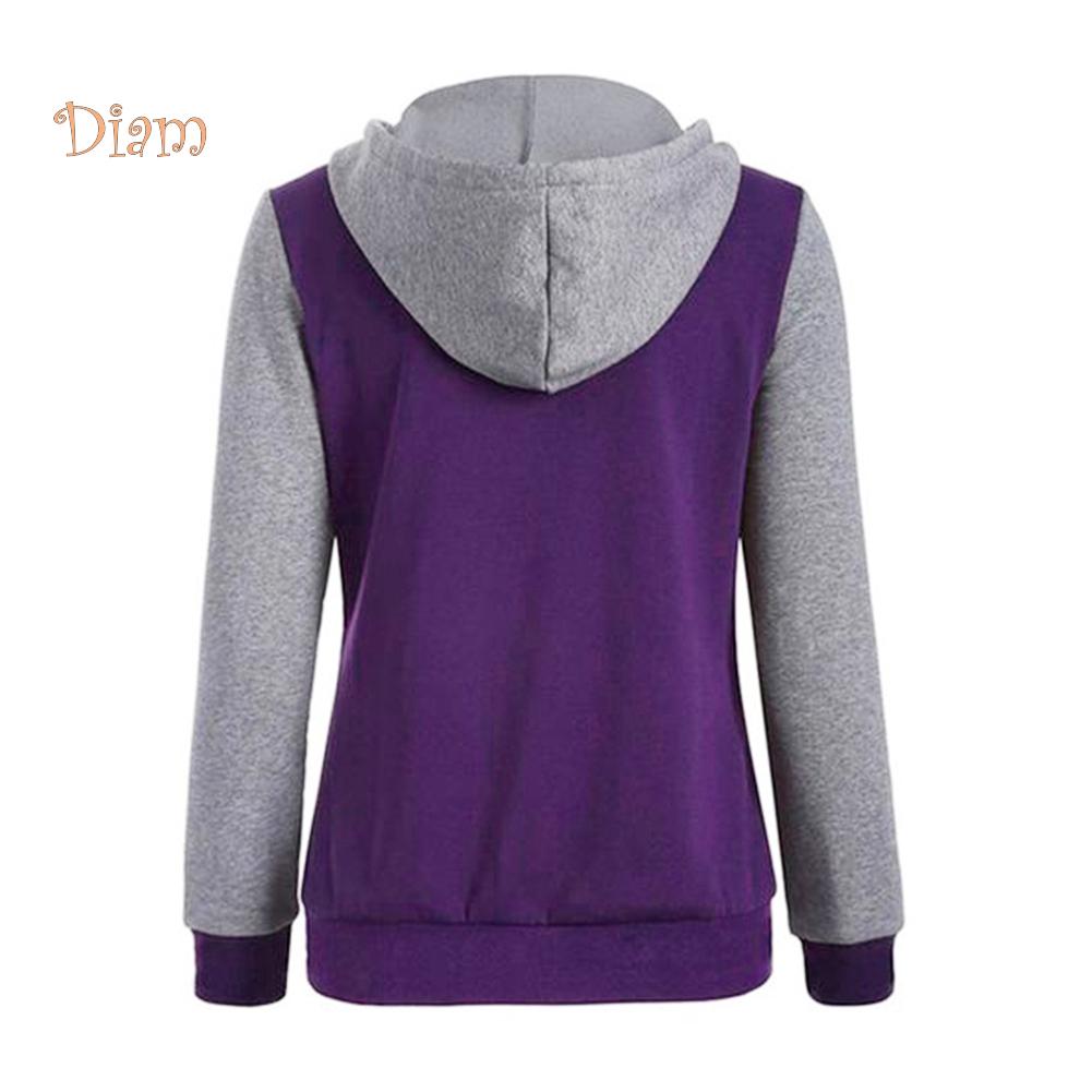 VANA WOMEN's WEAR Winter Color Block Long Sleeve Jacket Button Hooded Drawstring Coat