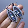 Jianjie Oval Colorful Stone Inlaid Mysterious Women's Pendant Earrings Classic Retro Banquet Ear Jewelry  Trend