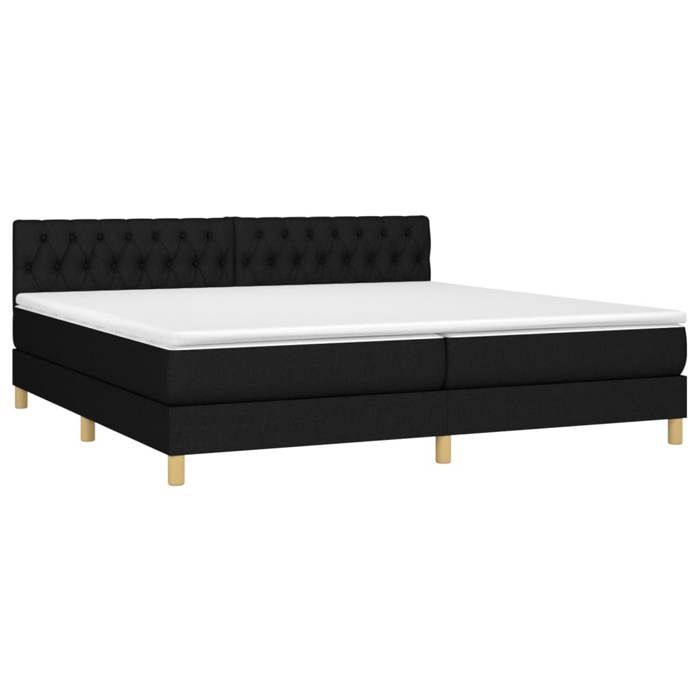 Maison Exclusive - Sommier à lattes de lit avec matelas Noir 200x200 cm Tissu