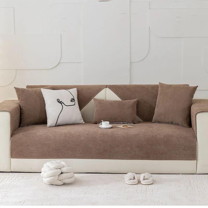 

Водонепроницаемый коврик для дивана с защитой от царапин от кошек, сезонная универсальная ткань, нескользящая подушка для сиденья, однотонные минималистичные мягкие полотенца для дивана 40x40cm 1pcs