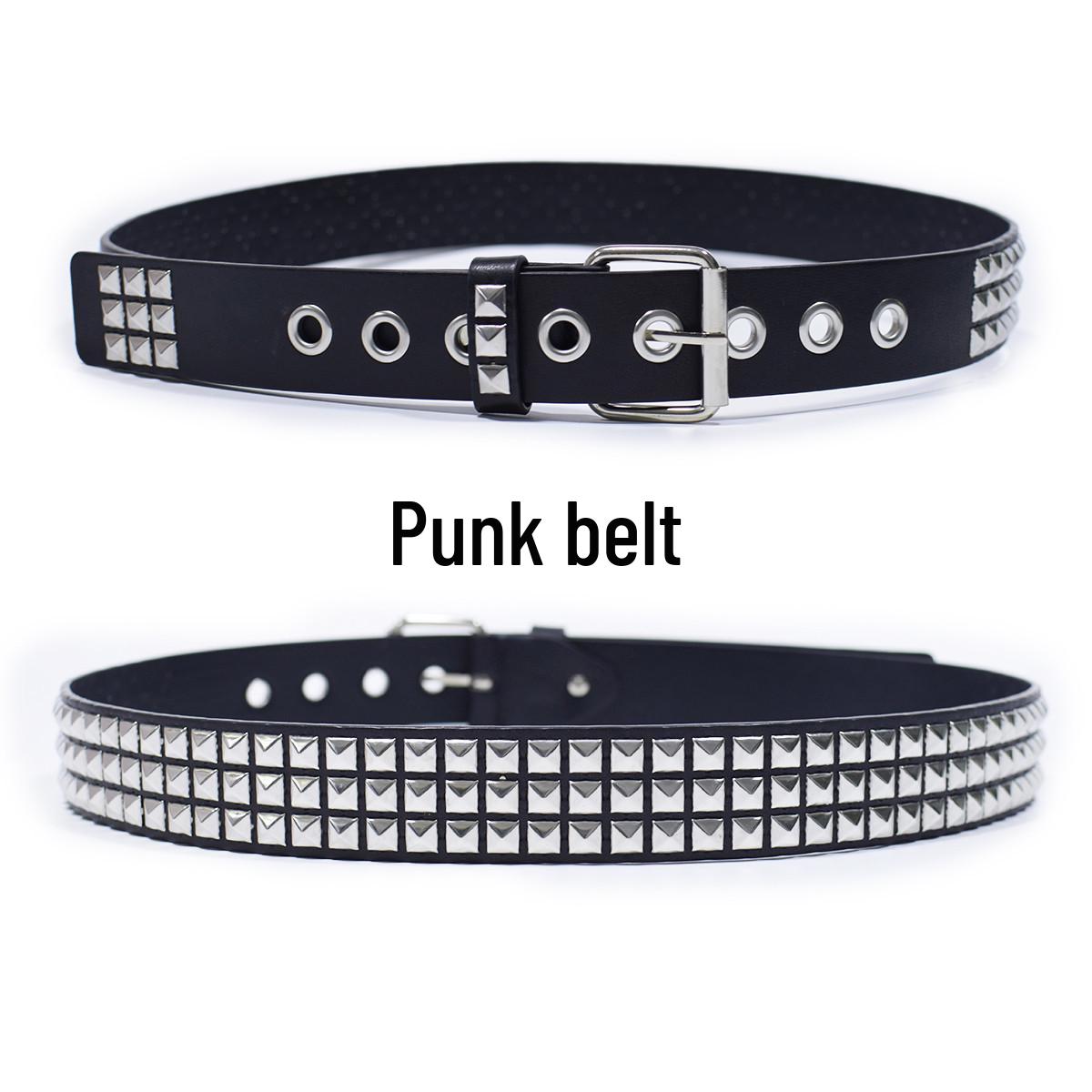 

Unisex Square Bead Punk Style Stainless Steel Rivet Hip Hop Belt for Jeans 110 cm (Including Buckle) чорний