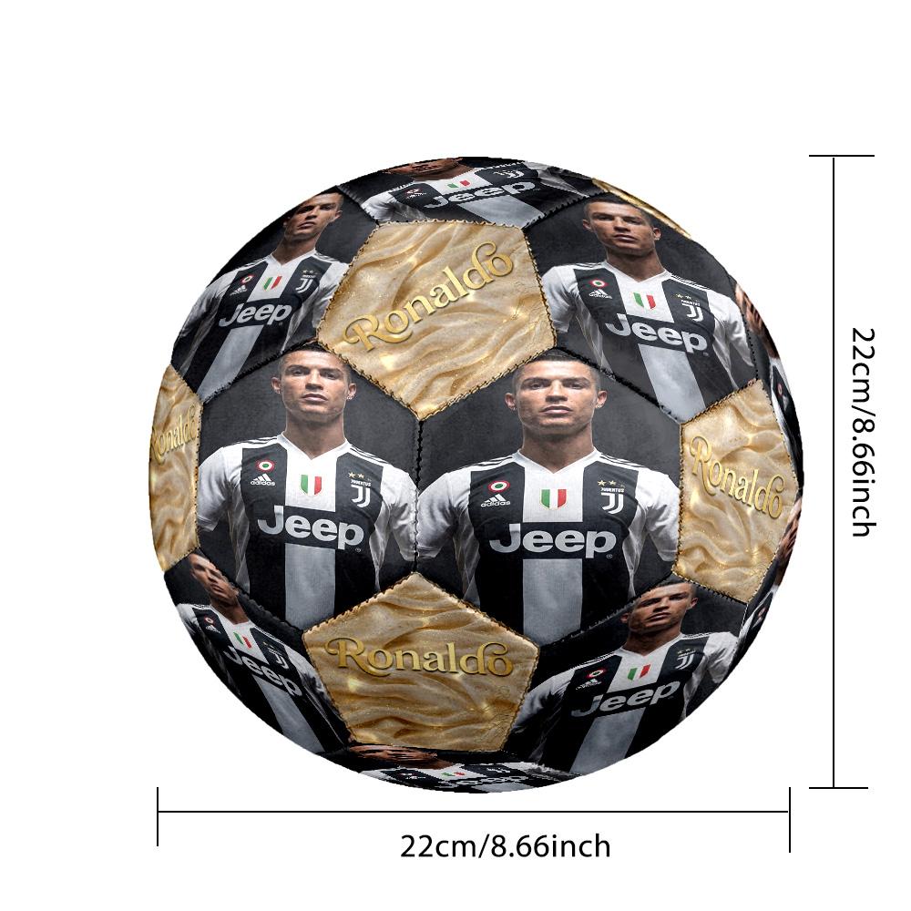 Ronaldo's Cristiano Ronaldo Juventus Legend Soccer Ball Size 5 Football Machine Sewn Indoor/Outdoor Universal Football Sports Enthusiast Gifts