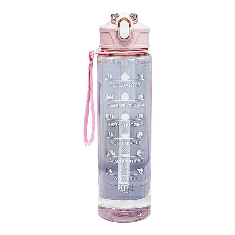 2000ml Stylish Women's Water Bottle with Straw & Scale - Portable for Outdoor & Sports