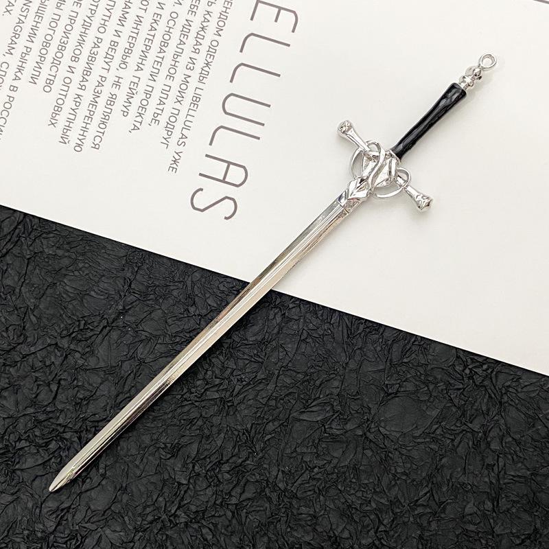 Ancient High-Grade Alloy Sword Hairpin: Color-Preserving Electroplated Hanfu Hair Accessory for Updos