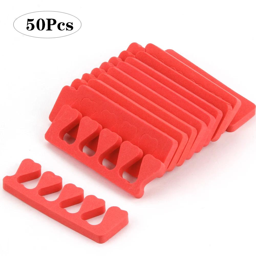50/100Pcs Nail Art Toes Spreaders Soft Gel UV Polish Foot Fingers Separators Sponge Toe Divider Manicure Paint Pedicure Supplies