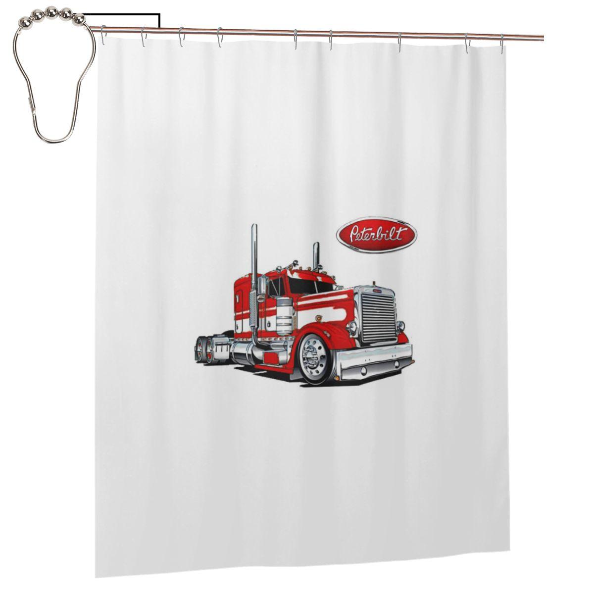 

Шторка для душа Peterbilt, Водонепроницаемая полиэстеровая шторка для ванной комнаты с крючками W60H190(CM)-1 Pcs