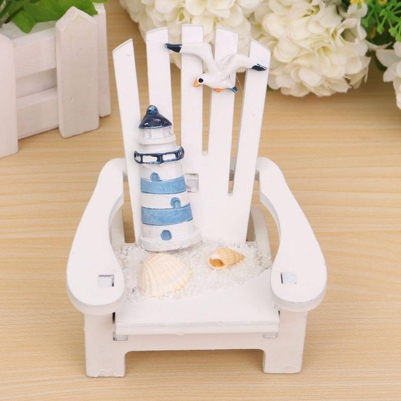 1 pièce Style Méditerranéen Bois mini Chaise de plage Décor Nautique Décoration Bois Décoration Maison accessoire weddi