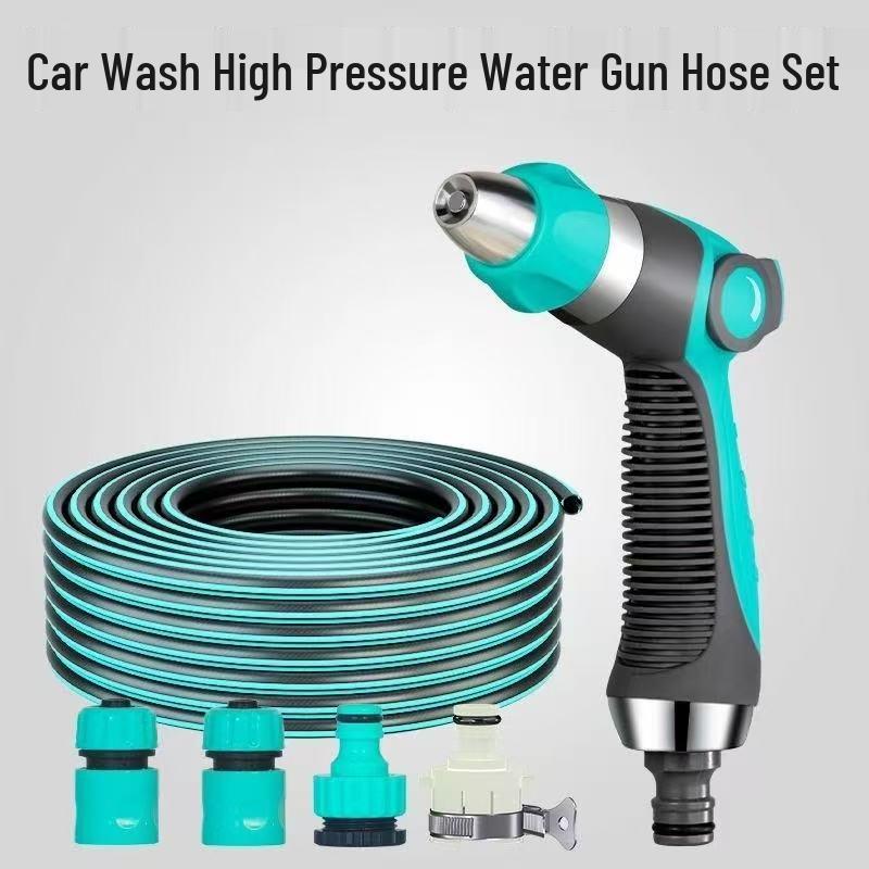 High-Pressure Watering & Car Wash Nozzle Set with Storage Rack