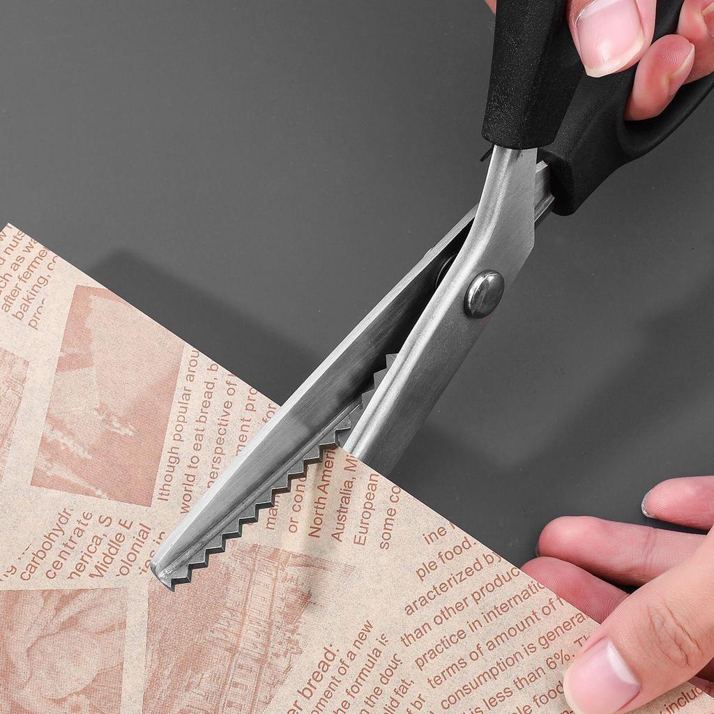 Lace Overlock & Tailor Scissors - Big Wave Pattern, Non-Fraying, Triangle Sawtooth Design