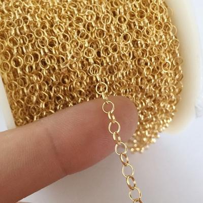 Vintage 14K Gold Filled 3.1mm Belcher Rolo Bulk Chain Spool for Women Bracelet Necklaces Jewelry Making
