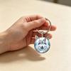 Lone Wolf Cat Ear Time Gem Keychain - Retro Style Unisex Alloy Keyring