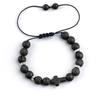 Adjustable Multi-Color Volcanic Stone Cross Beaded Bracelet