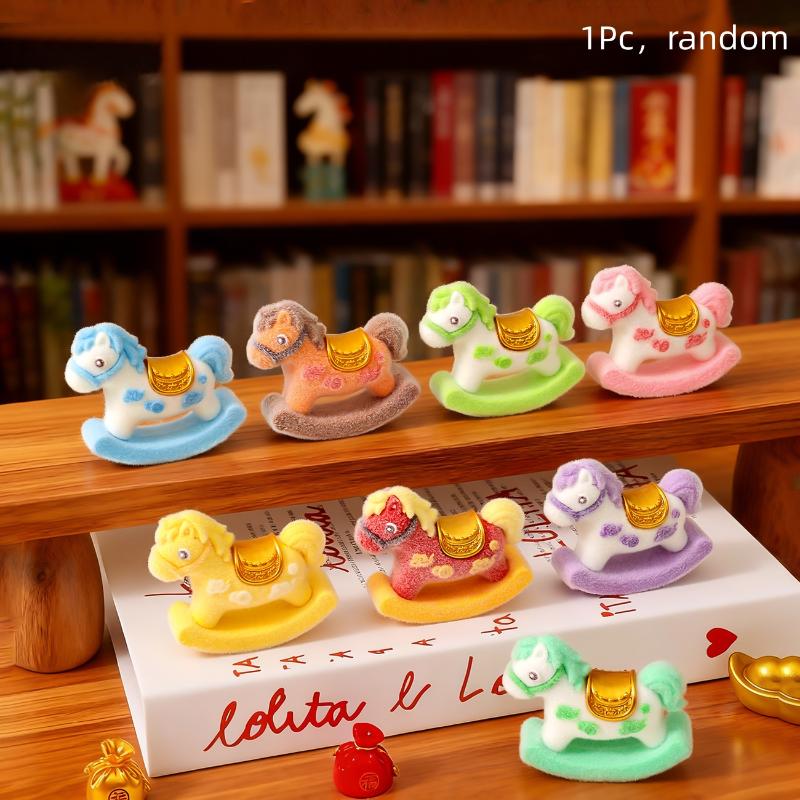 1Pc Kawaii Creative Resin Zodiac Horse Ornament Year Of The Horse Home Decoration Office Desktop Decoration Gifts