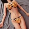 Passionate Rose Flower Lingerie Set: Hollow-Out Bra & Bikini Pajama