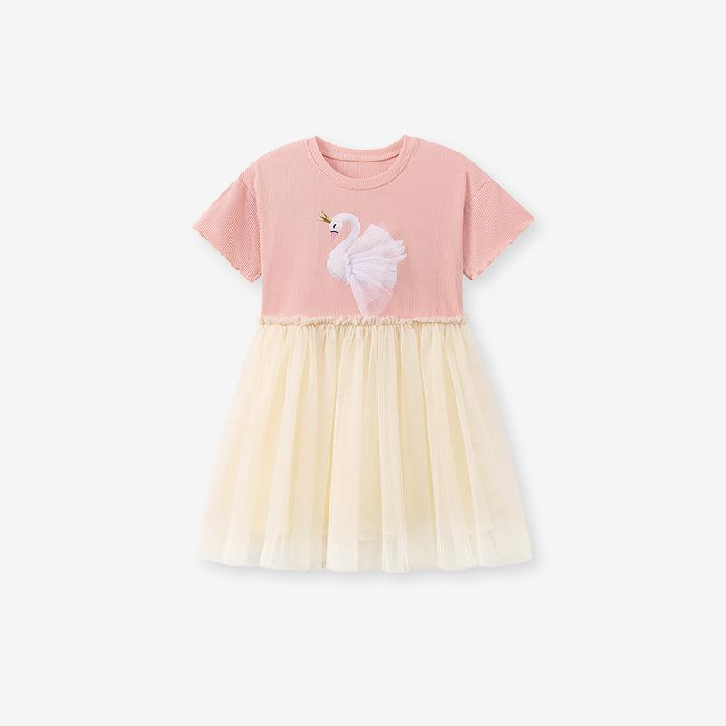 Little maven summer new girls dress, wind mesh children s dress, cute cartoon summer dress 2Y(90cm)