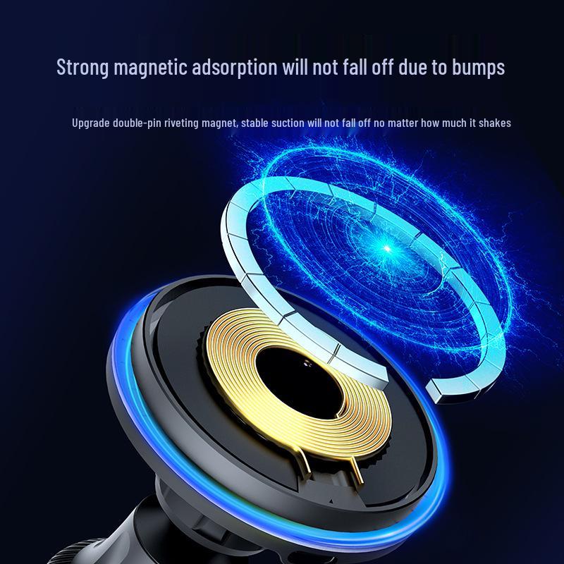 Magnetic Wireless Car Charger & Phone Holder for Apple 15