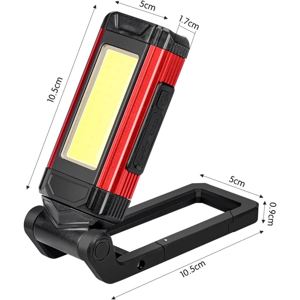 Lampada da Lavoro LED Lampada da Officina Dimmerabile Batteria Ricaricabile COB Lampada da Lavoro Magnetica Torcia da Officina Luce per Ispezione per Auto Campeggio Pesca Emergenza