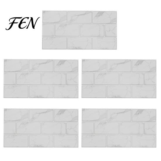 Waterproof Wall Decals for Kitchen 5Pcs Vintage Brick Tile Stickers, Oil?Proof Wallpaper, Peel Oil Proof Stickers Bathroom & Stick Backsplash Living