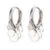 Women 925 Sterling Silver Wafer Tassel Hoop Earrings Gold Plated Earring Jewelry