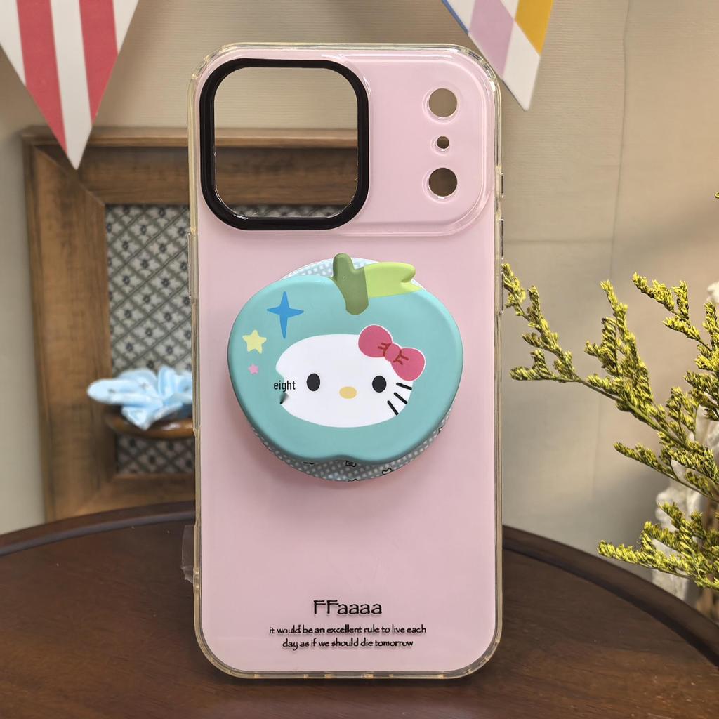 Film-Style Cute Cartoon MagSafe Magnetic Bracket with Strong Adsorption and Retractable Desktop Airbag for Trendy Females