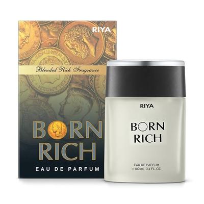 RIYA BORN RICH Pro muže Eau De Parfum | Sprej Citrusově Dřevitá | 100 ML | Jemná Vůně | Luxusní Vogue Vůně | Pánský Parfém