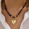 Bohemia Edelstahl Seestern Herz Anhänger Halsketten für Damen Neue Mode Leopardenmuster Samtseil Halsketten Schmuck Geschenke