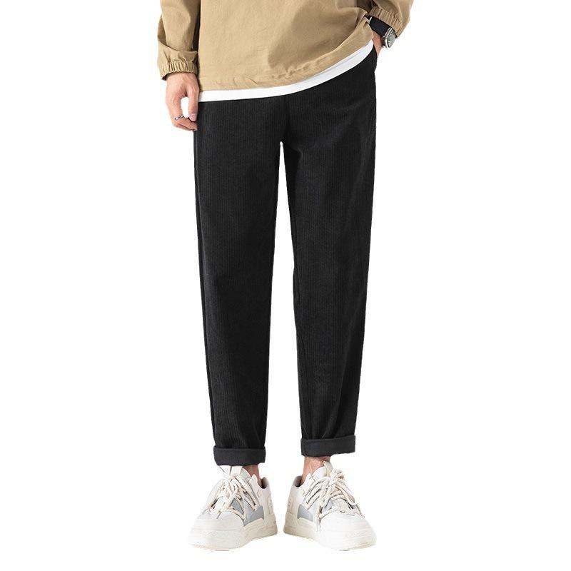 Autumn new corduroy long pants men's trendy brand loose straight casual trousers men's K