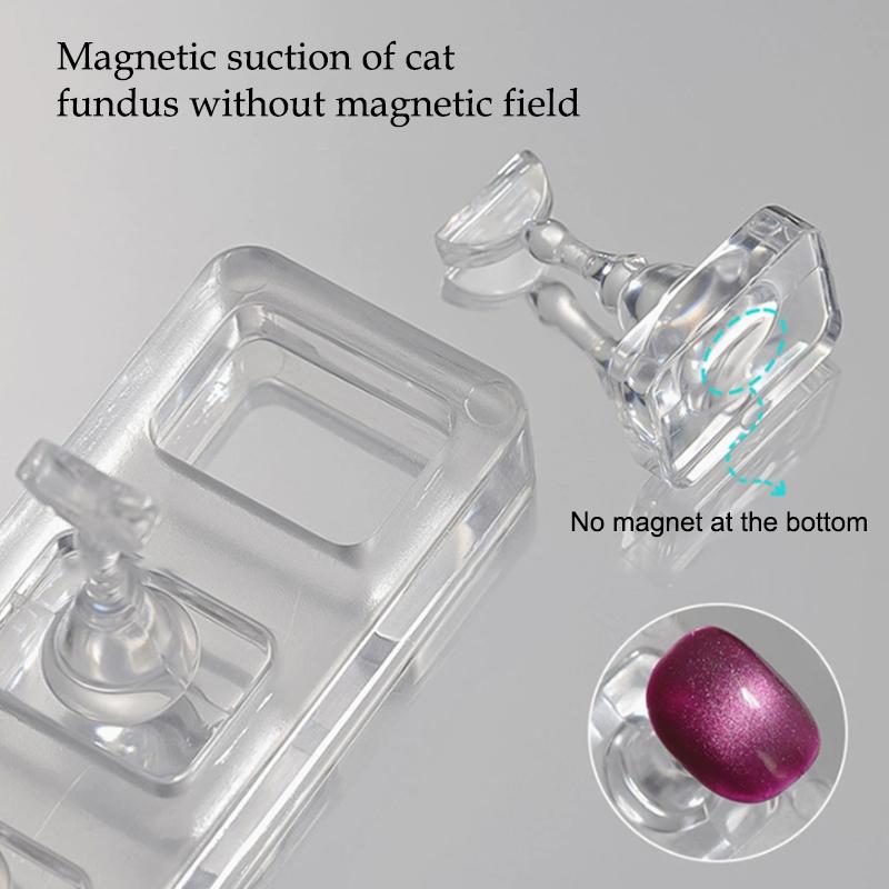 Non-Magnetic Acrylic Cartoon Bear Love Shape Nail Stand False For Cat Eye Gel Press On Nails Display Stand Tips Holder