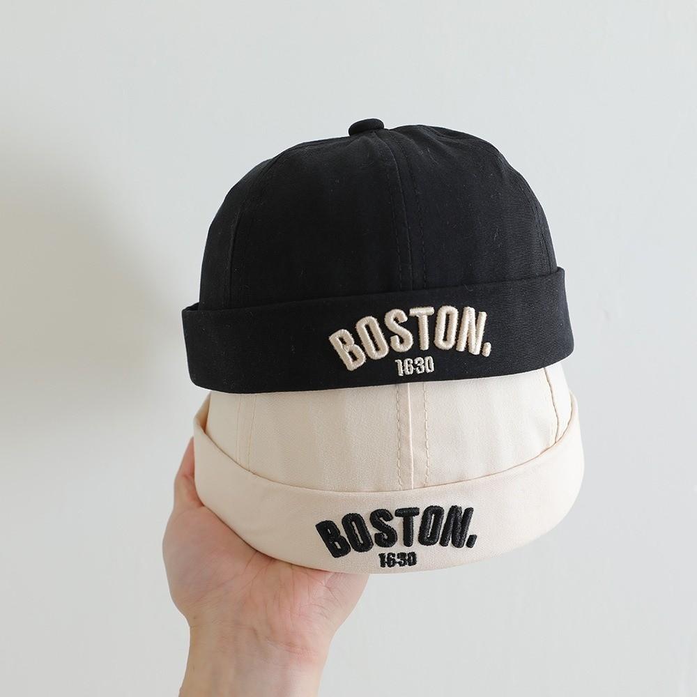 Cotton Children Melon Beanie Letter Embroidered Bucket Hat Hip Hop Fashion Landlord Cap Summer