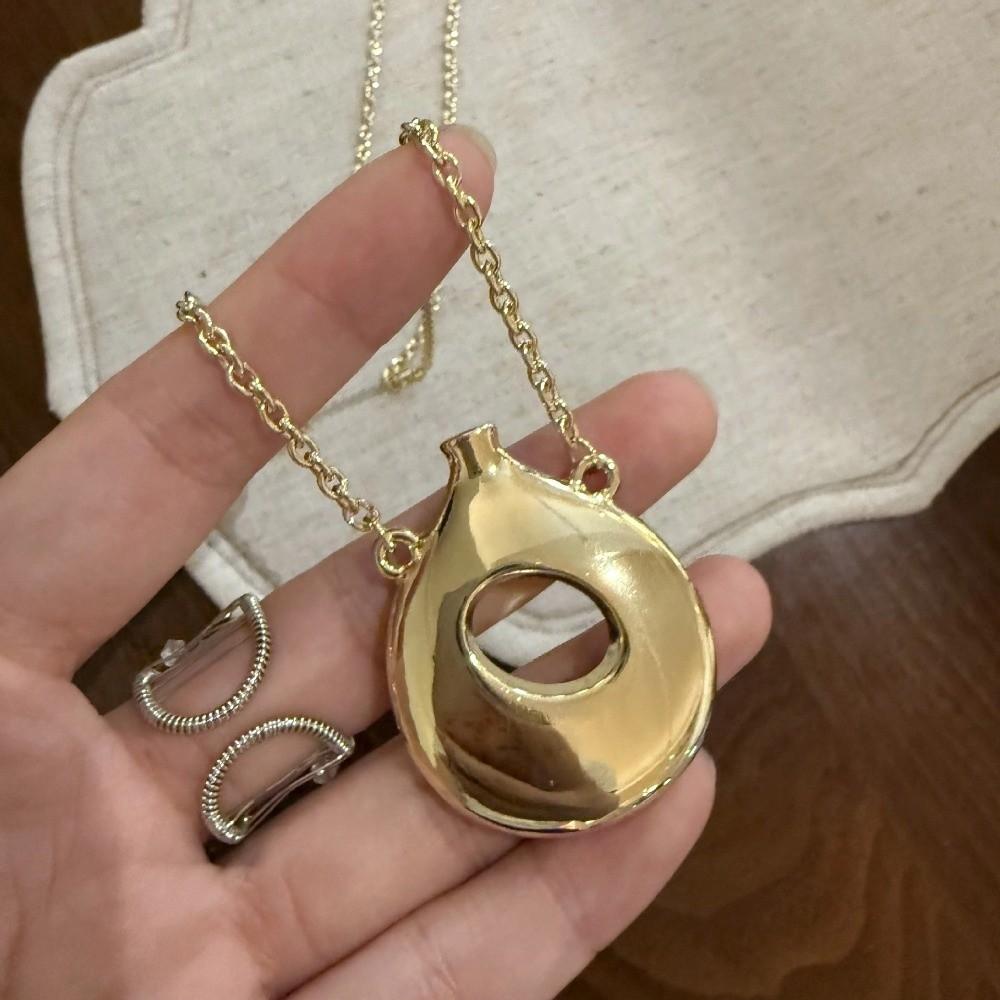 Leather Rope Long Sweater Chain Korean-Style Chain Necklaces Vintage Vase Pendant Necklace