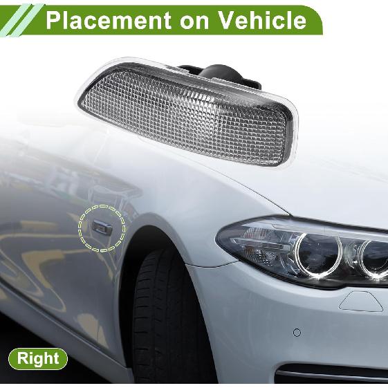 No.30722642 Side Marker Light Cover for VOLVO S60 2001-2009 Waterproof White Blinker Corner Parking Light Turn Signal Light Lens Plastic 1 Pcs