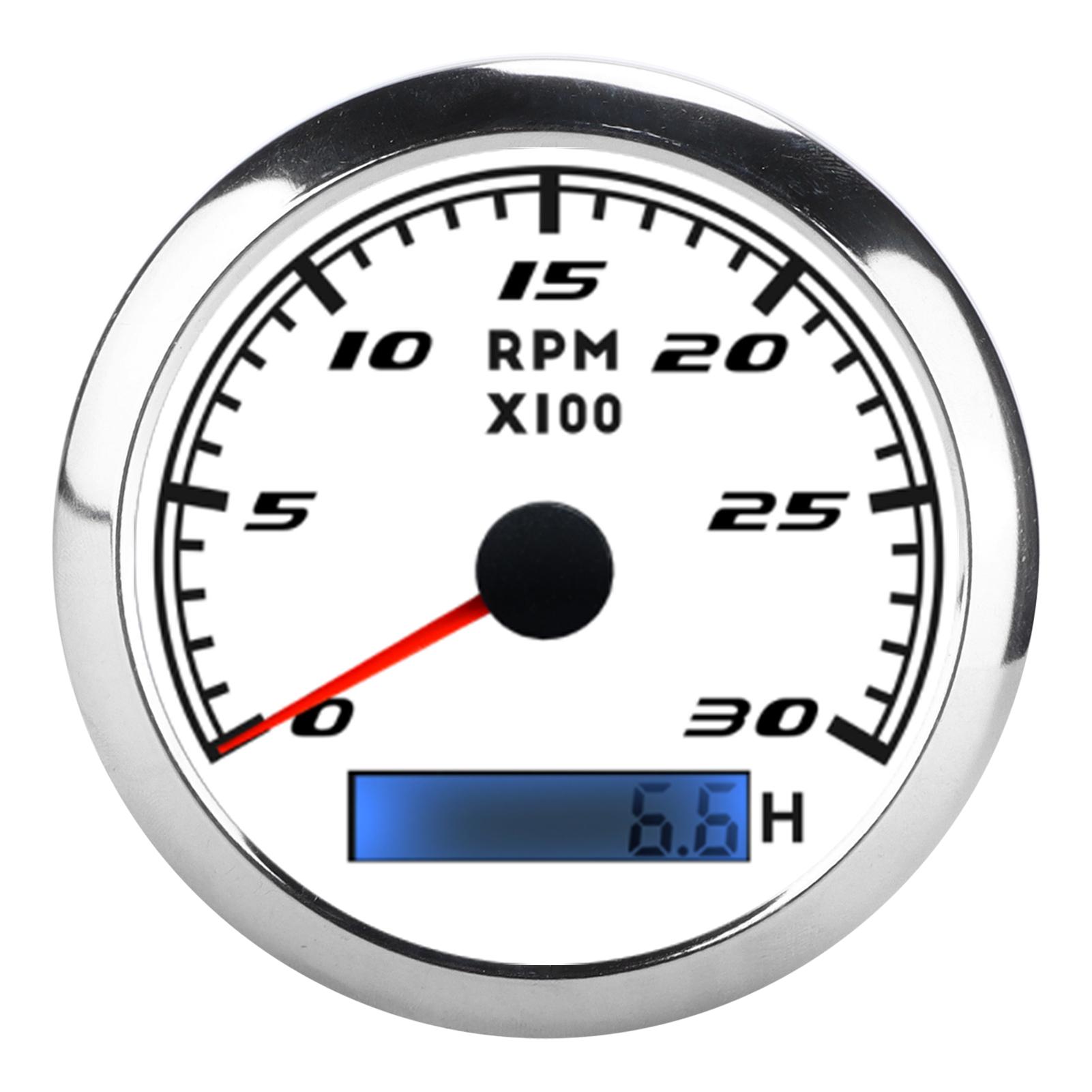 85mm Pointer Tachometer RPM Tacho Gauge IP67 Stainless Steel   for Car Boat Marine
