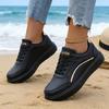 Women Gold Line Platform Skate Shoes 2026 New Fashion Lace Up White Black Casual Sneakers Ladies Soft Leather Lightweight Non Slip Walking