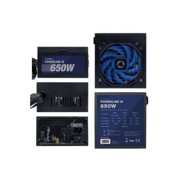 Coolbox Powerline 3 650 Fuente De Alimentación 650W Eficiencia 85%