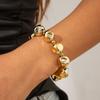PuRui Vintage Gold Color Smooth Curved Neck Necklace for Women Elegant CCB Beads Necklace Bangle Banquet Zircon Aesthetic Gift