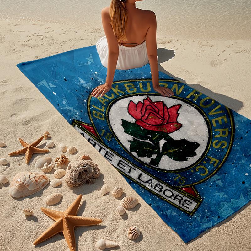 Blackburn Rovers Fc Crest Beach Towel, Quick-drying, Easy To Care For, Use for Both Fitness and Beach Vacations,Sports Essential Fan Gift