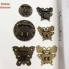 Retro Wooden Box Butterfly Buckle Padlock