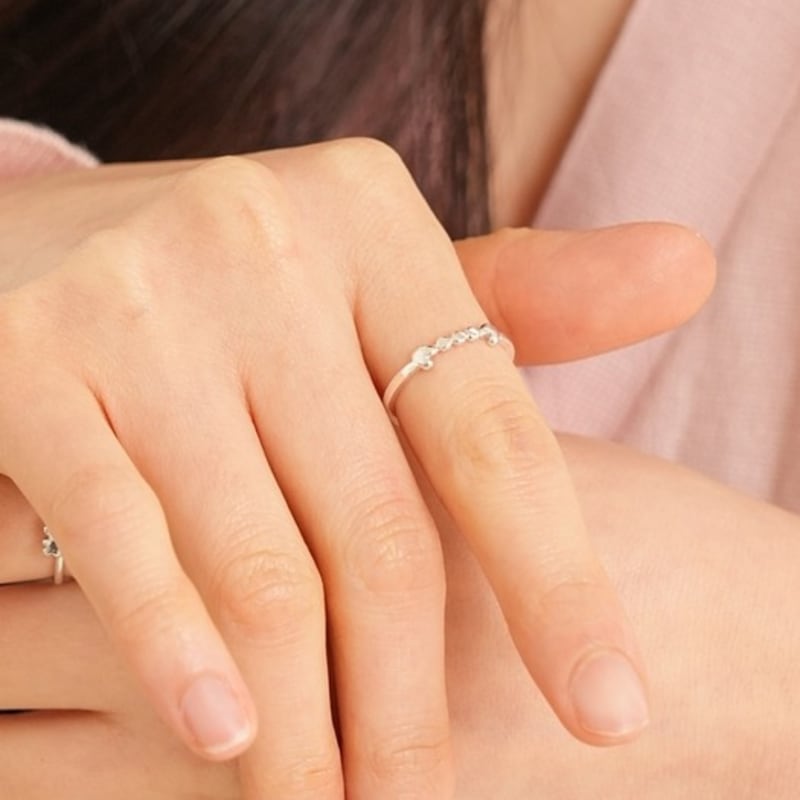 BELLOOGGI Little Heart Ball Chain Ring