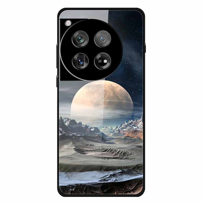 For Oneplus 12 12R Case Tempered Glass Luxury Hard Back Cover for Oneplus 12 12RCases Space Soft Bumpers for One Plus 12 5G Wolf