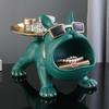 Heimdekoration Hübsche Bulldogge Statue Hunde Statue Tablett Serie Multifunktionale Aufbewahrung Heimdekoration Geschenk für Freunde