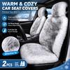 Winter Faux Wool Car Seat Covers Front Row 2pcs