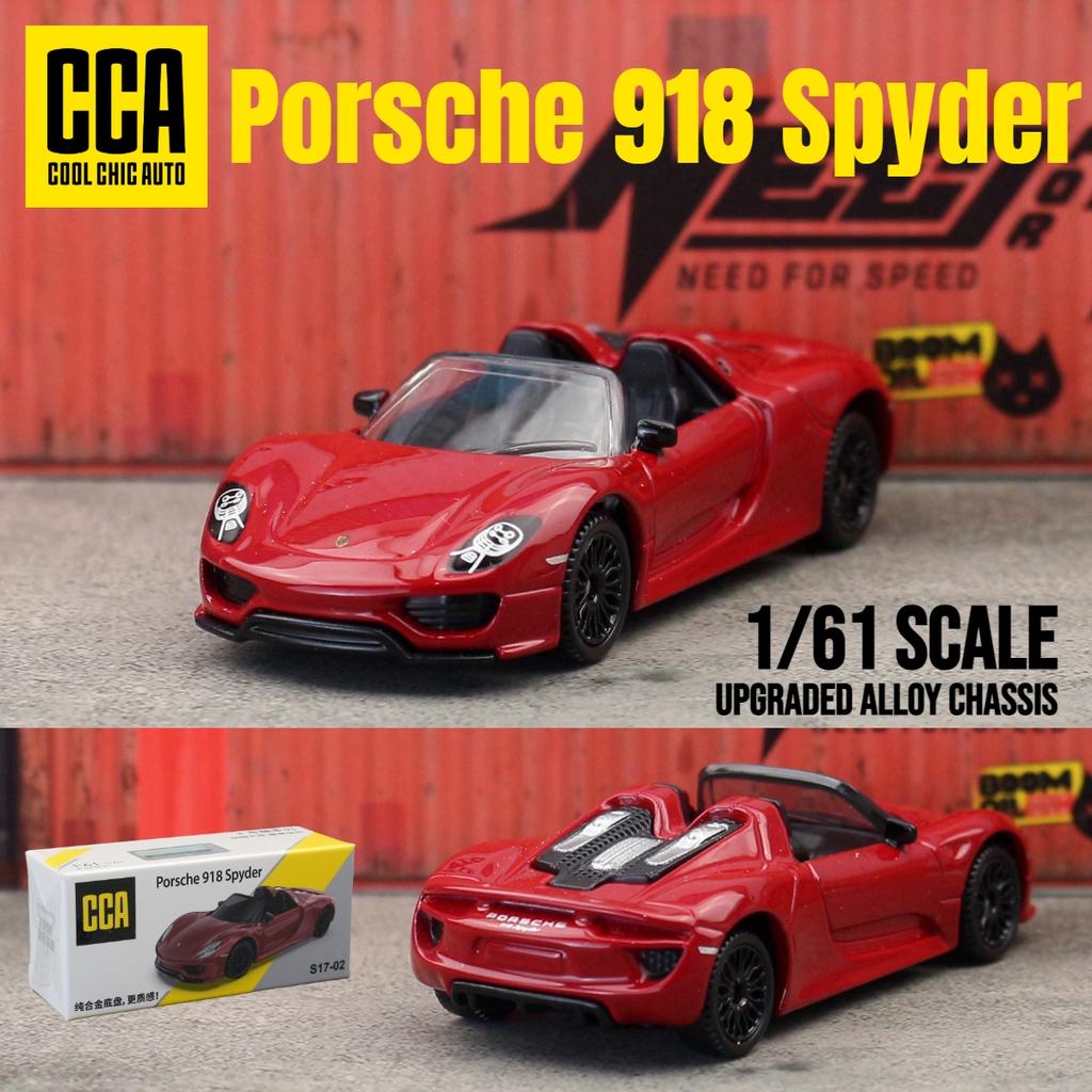 1/61 Porsche 918 Spyder Toy Car Model CCA MSZ 1:64 Diecast Miniature Free Wheels Collection Suitable for Hot Wheels Gift Kid