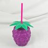 Pineapple Plastic Cup with Lid & Straw 500ml Strawberry Iced Coffee Wine Tea Mug Fruit Shaped Tumbler for Party Wedding Birthday