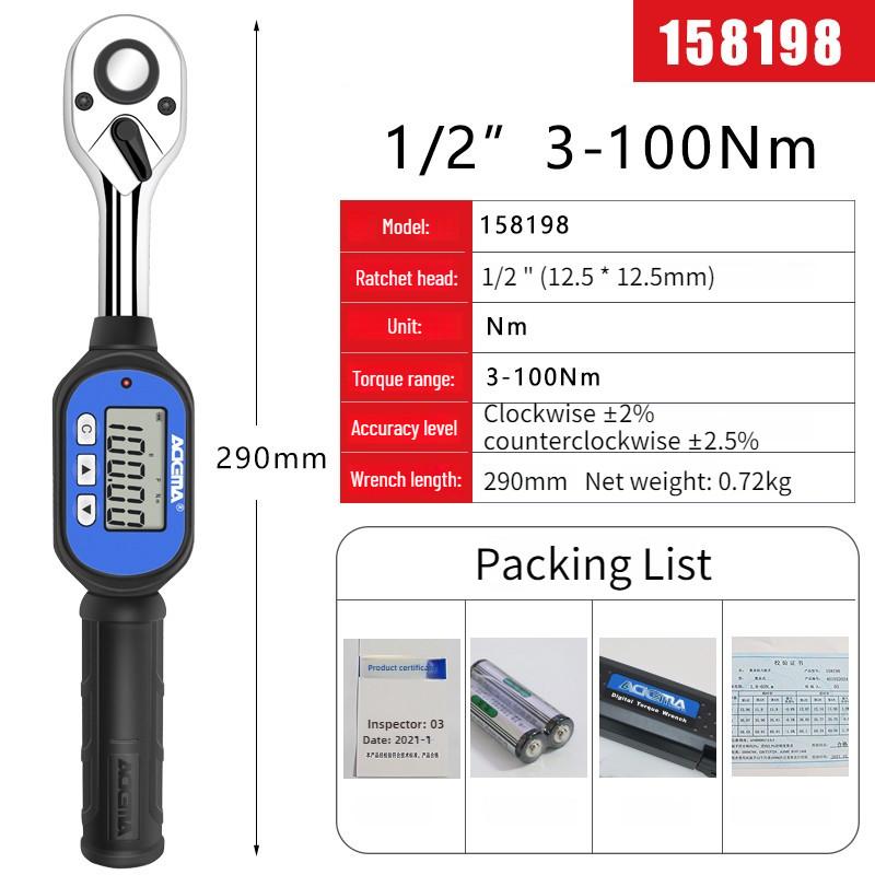 Digital Display Torque Wrench Mini Short Handle Torque Automotive Repair Tool High Precision Adjustable Spanner