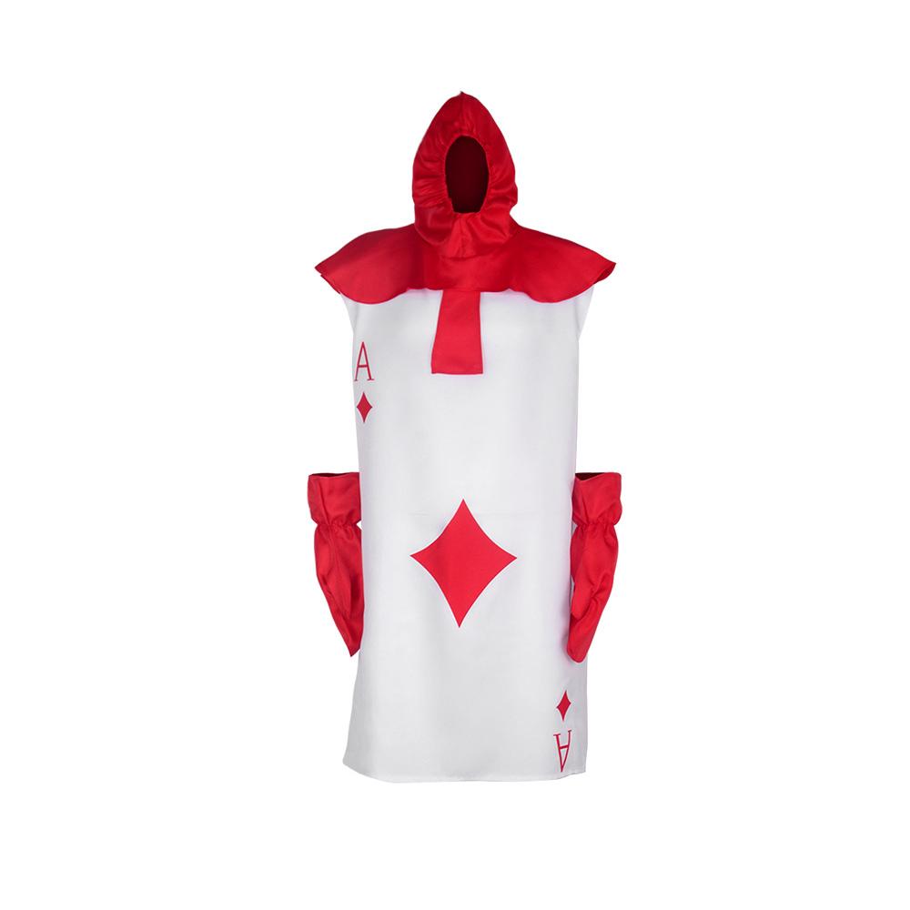 Alice Story Card Soldier Cosplay Costume Playing Card Outfit for Adults Red and Black Halloween Party