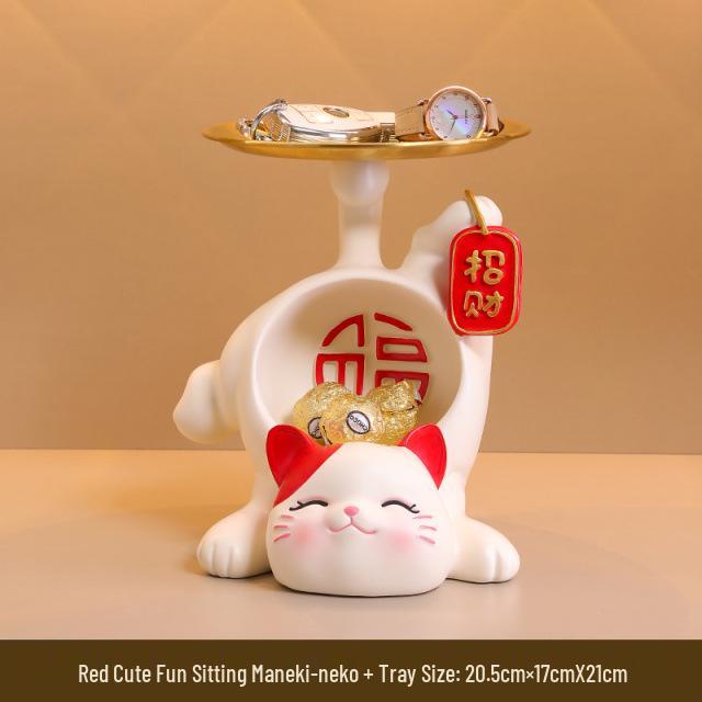 Glückskatze Harz Schlüsselanhänger für Haus- & Kinderzimmerdekoration