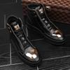 2025 Autumn/Winter Men's High-Top Martin Boots Leather Sneakers Korean Style Casual Street Dance Trend